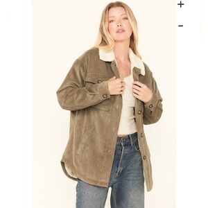 Ashley by 26 International  Corduroy Sherpa Utility Jacket Large